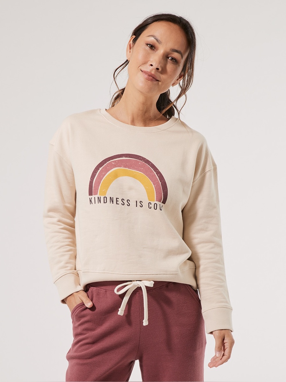 ‼️EUC: Pact Organic “Kindness Is Cool” Long Sleeve Pullover Sweater - L